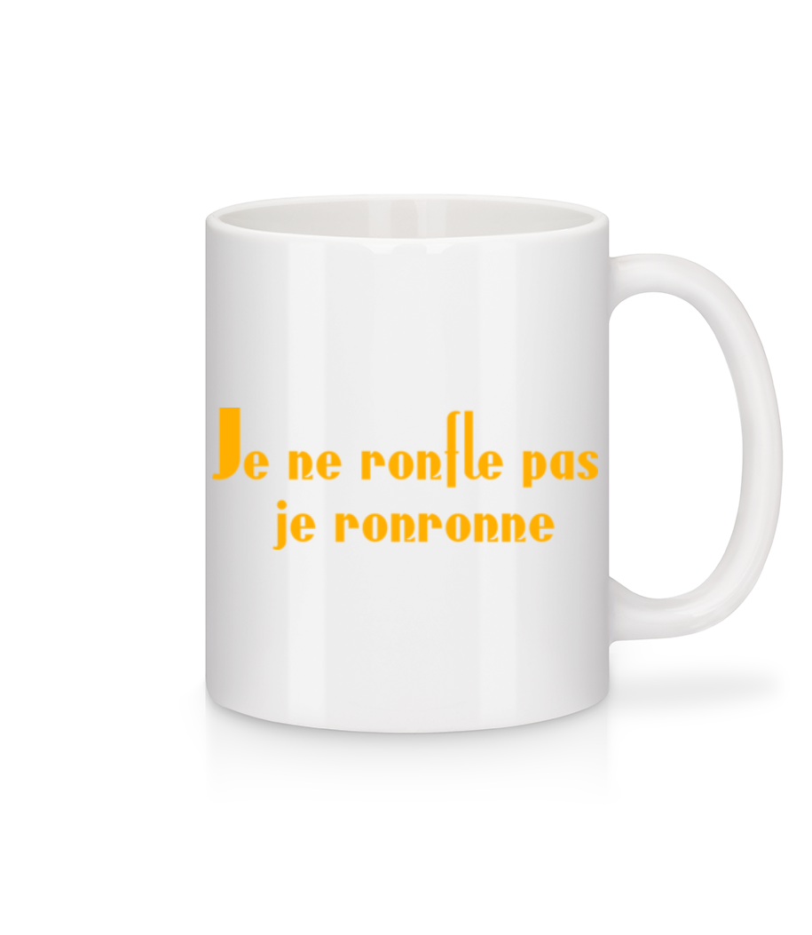 Aperçu: Je Ne Ronfle Pas Je Ronronne - Mug en céramique blanc - Blanc - Devant