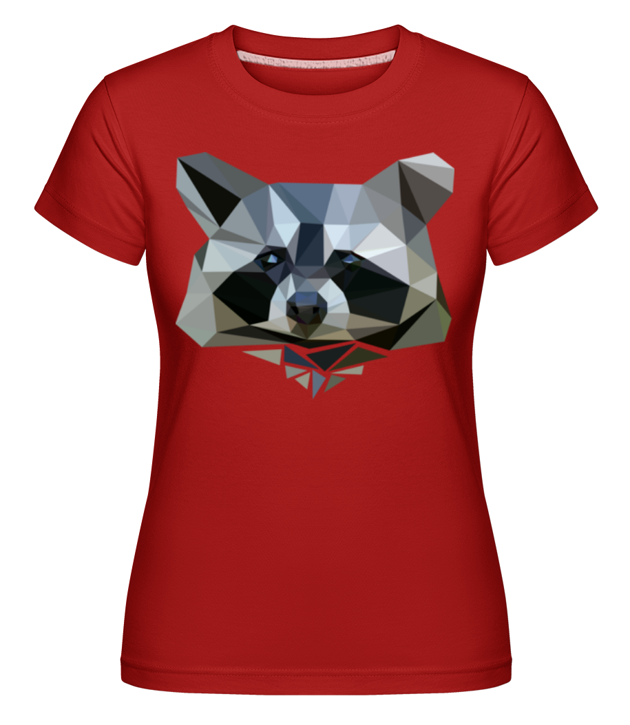Aperçu: Polygon Raton Laveur -  T-shirt Shirtinator femme - Rouge - Devant