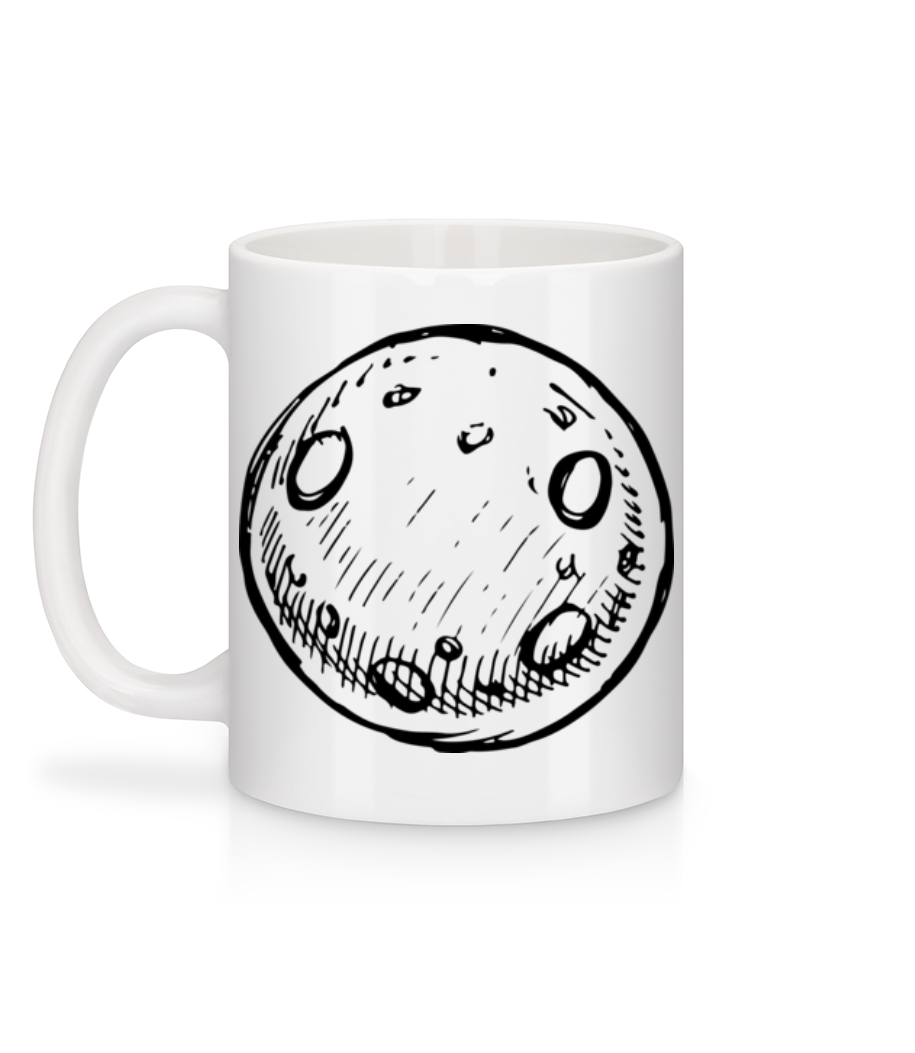 Lune - Mug en céramique blanc - Blanc - Derrière