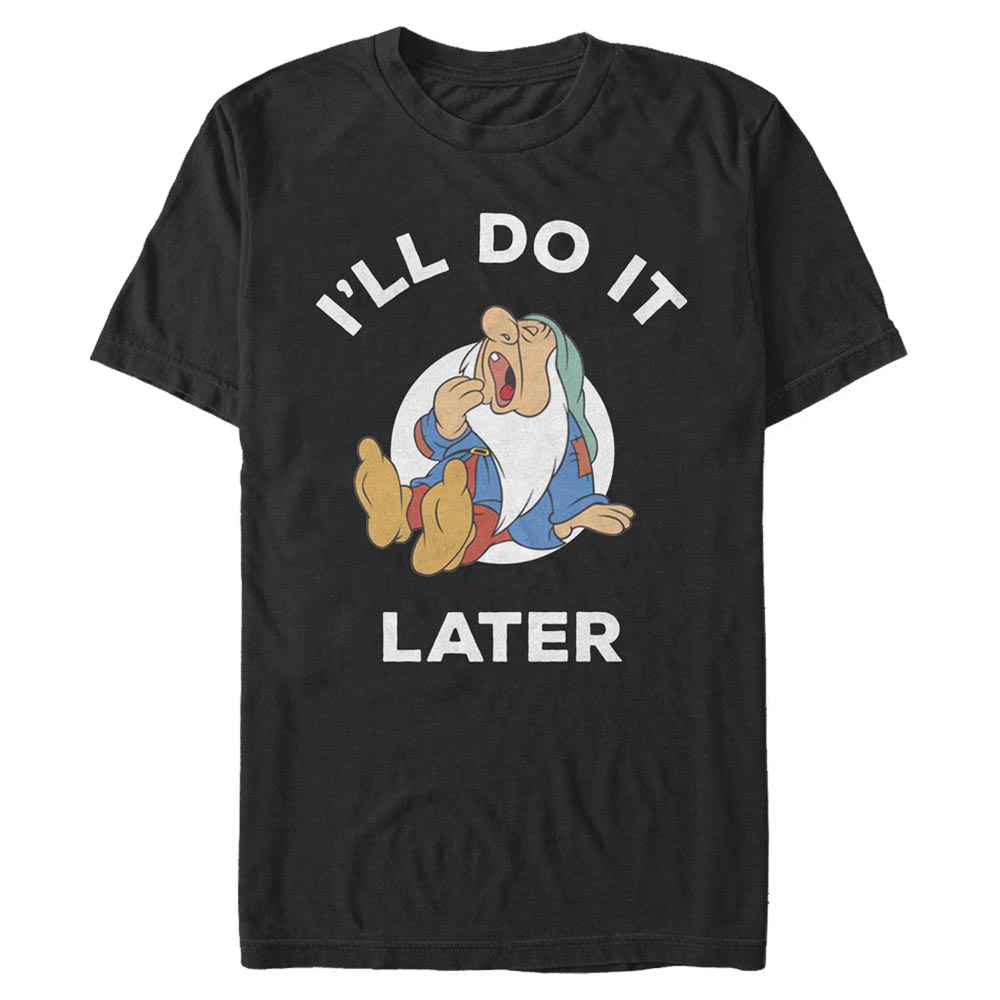 Disney - Blanche-Neige et les Sept Nains - Dřímal Do It Later - Homme T-shirt - Noir - Devant