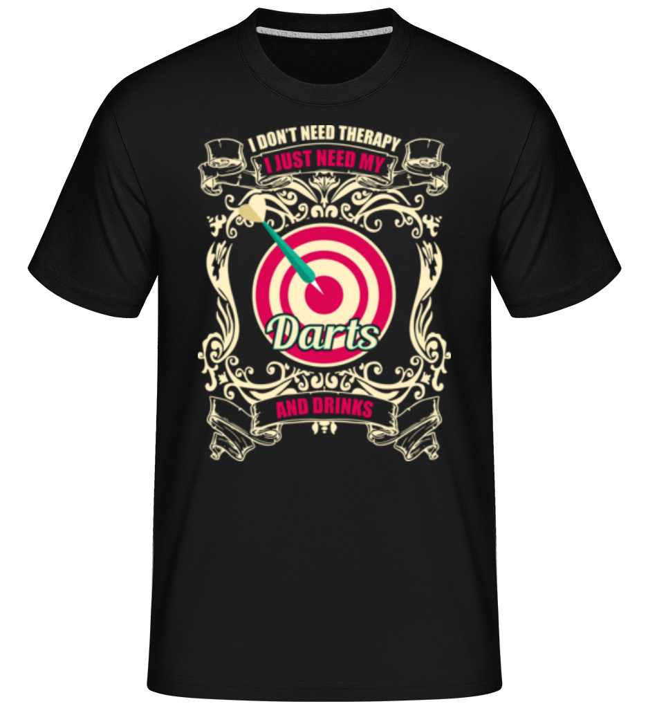 Aperçu: Darts And Drinks -  T-Shirt Shirtinator homme - Noir - Devant