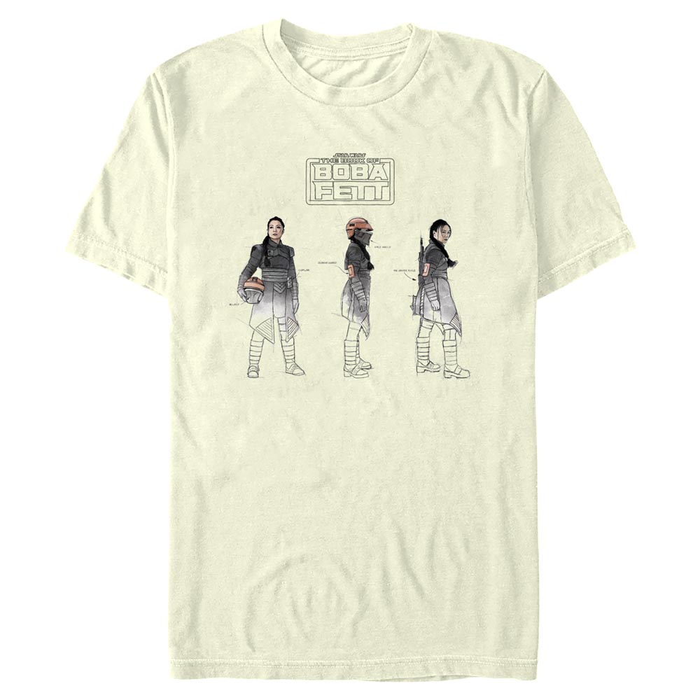 Vorschau: Star Wars - Book of Boba Fett - Fennec Shand Fennec Painted Sketches - Männer T-Shirt - Creme - Vorne