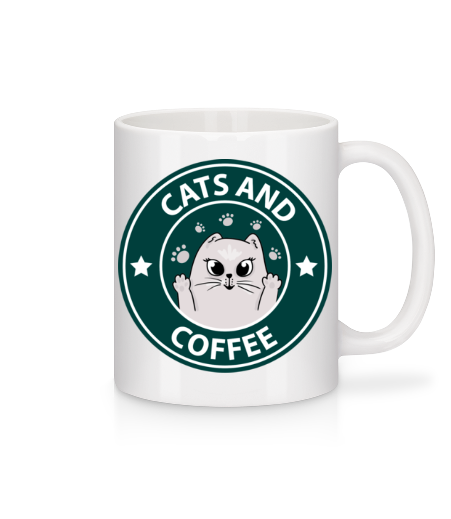 Cats And Coffee · Mug en céramique blanc