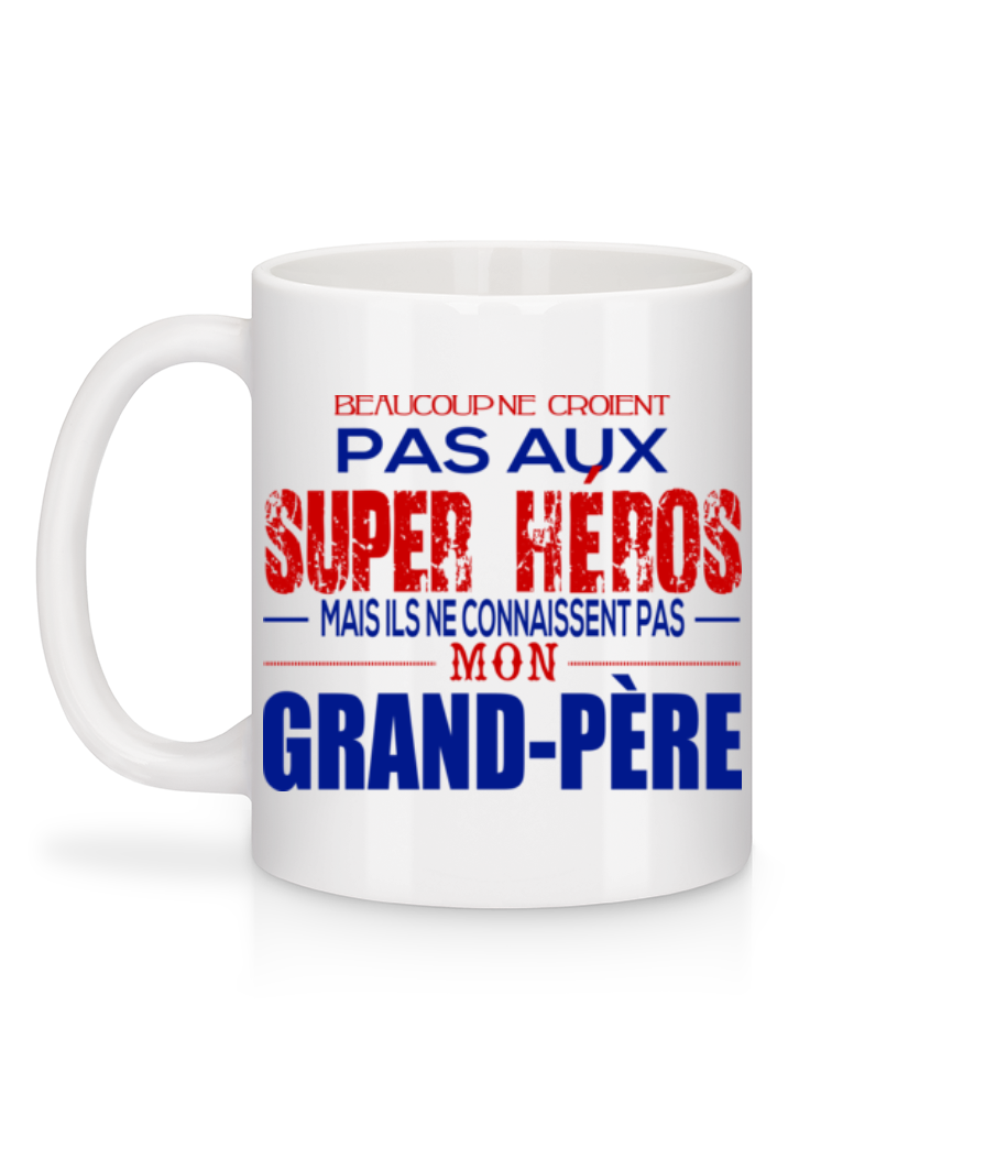 Aperçu: Les Héros Papi - Mug en céramique blanc - Blanc - Derrière