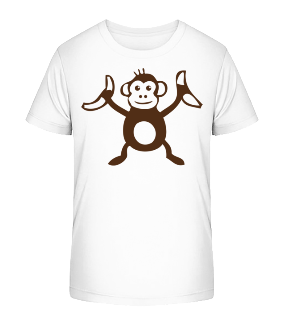 Aperçu: Singe Avec Bananes - T-shirt bio Enfant Stanley Stella 2.0 - Blanc - Devant