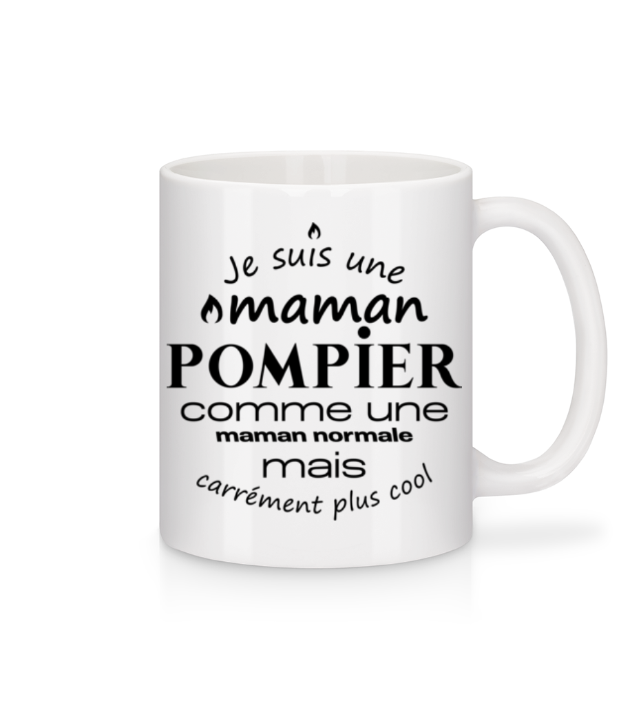 Maman Pompier Cool · Mug en céramique blanc