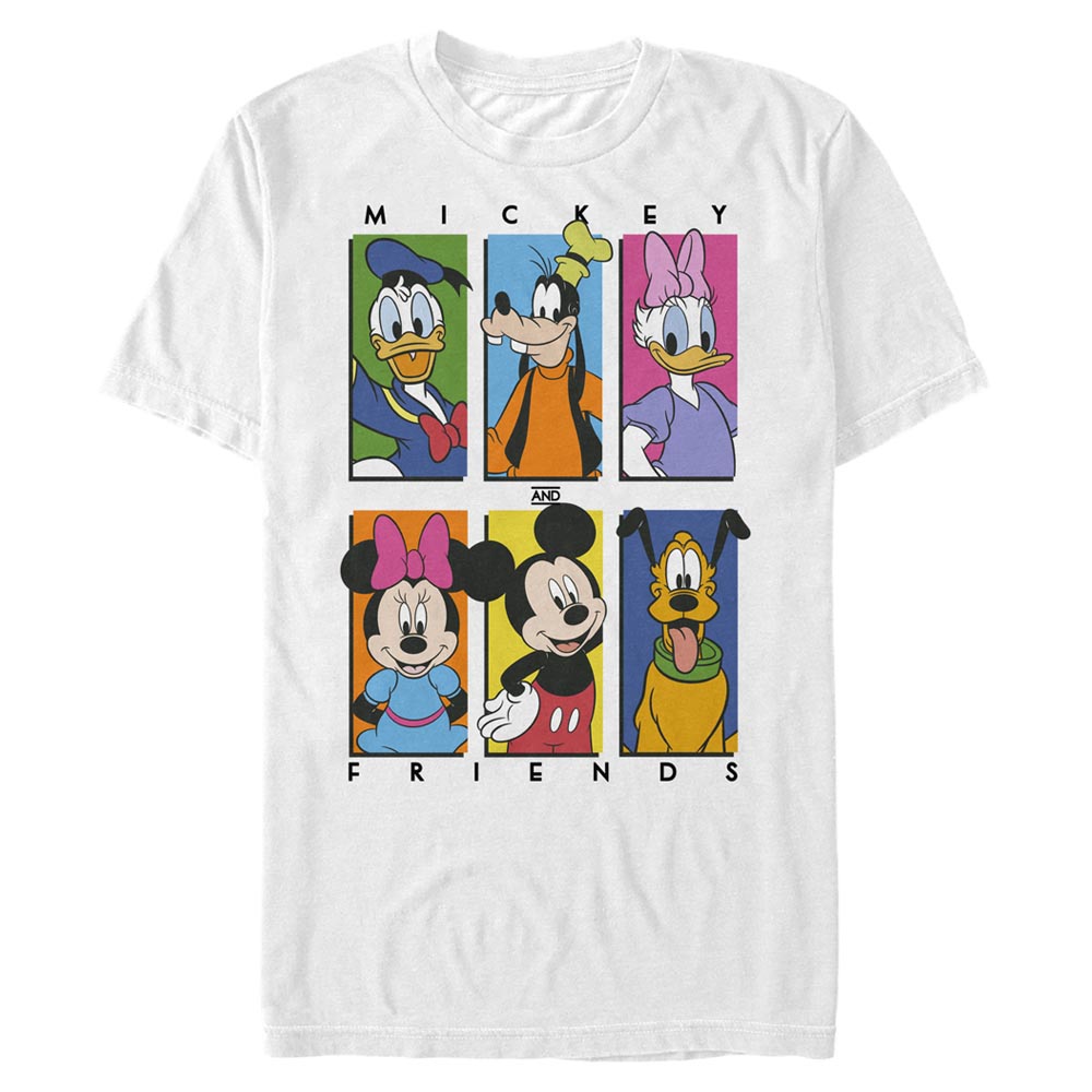 Aperçu: Disney - Mickey Mouse - Mickey & přátelé Six Up - Homme T-shirt - Blanc - Devant