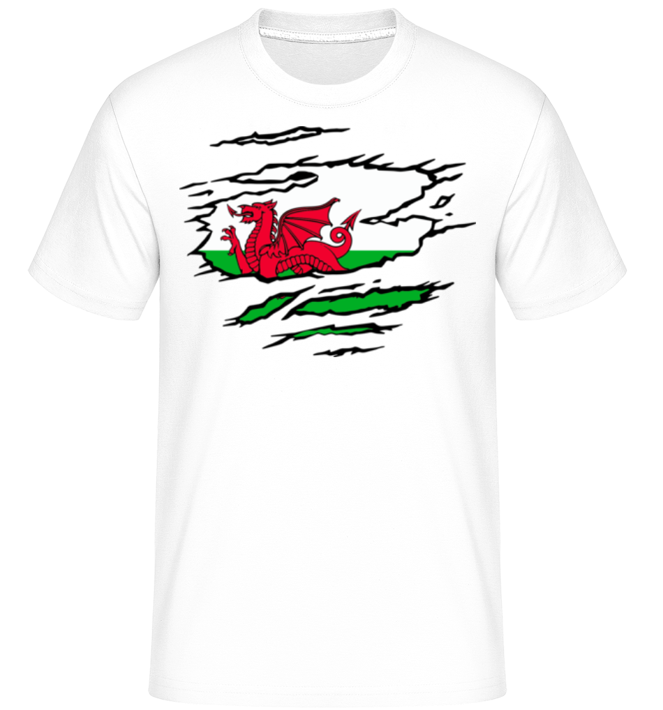  Drapeau déchiré Pays de Galles ·  T-Shirt Shirtinator homme