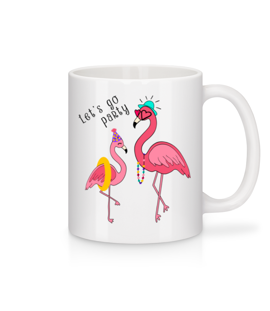 Party Flamingos · Mug en céramique blanc