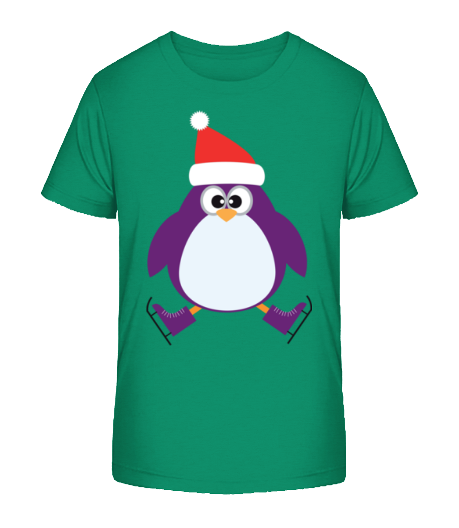 Pingouin De Patin À Glace - T-shirt bio Enfant Stanley Stella 2.0 - Vert - Devant
