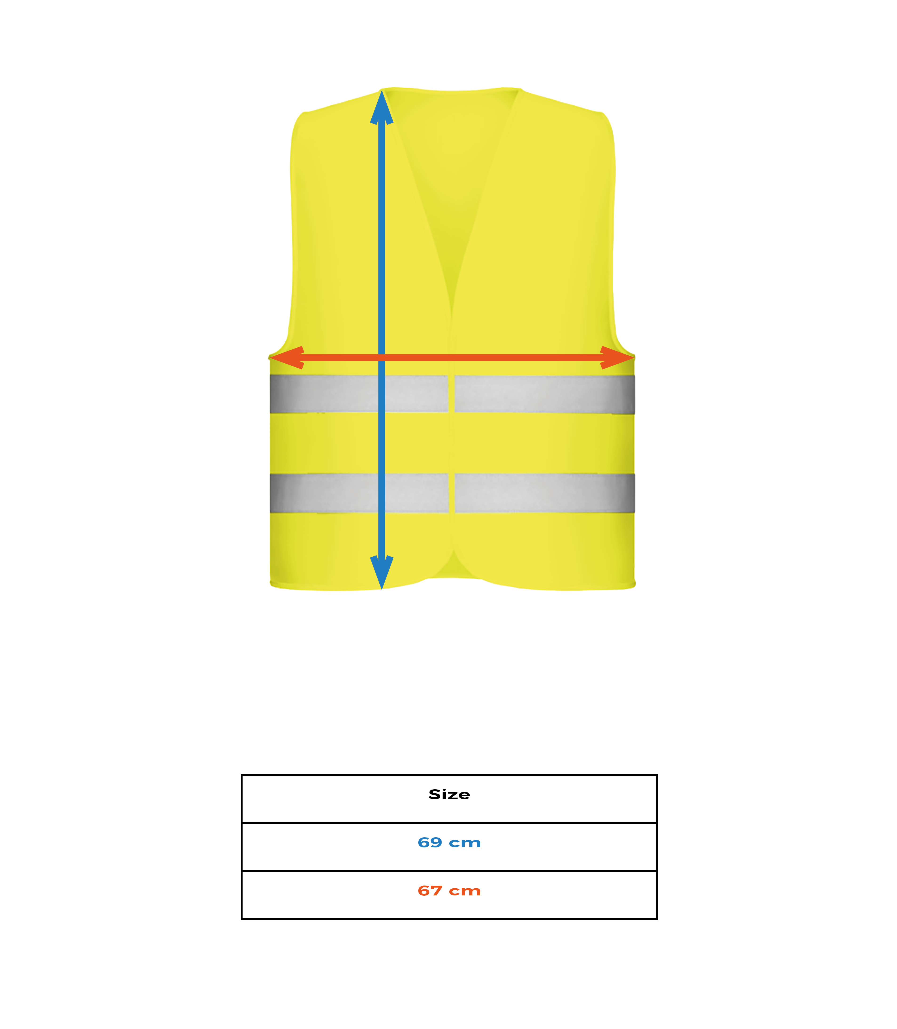 Aperçu: Gilet de sécurité - Tableau des tailles