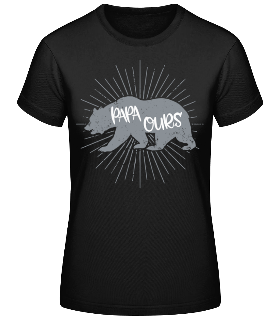 Papa Ours - T-shirt standard Femme - Noir - Devant