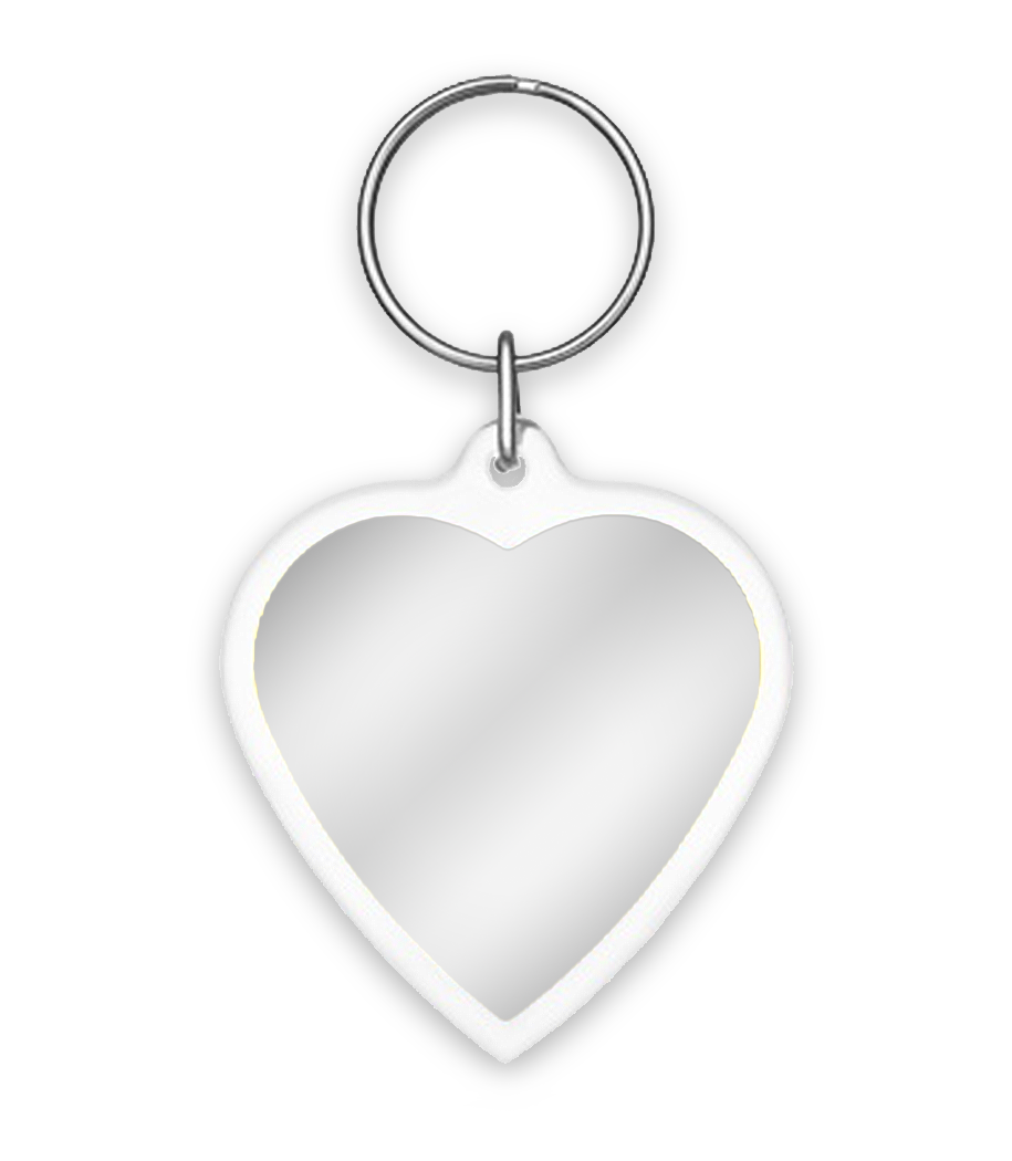 Porte-clé en forme de cœur - Blanc - Devant