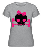 Emo Skull Pink -  T-shirt Shirtinator femme - Gris chiné - Devant