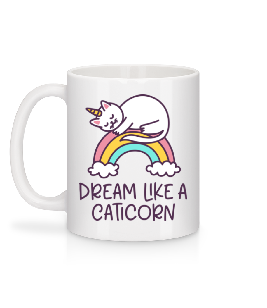 Aperçu: Dream Like A Caticorn - Mug en céramique blanc - Blanc - Derrière