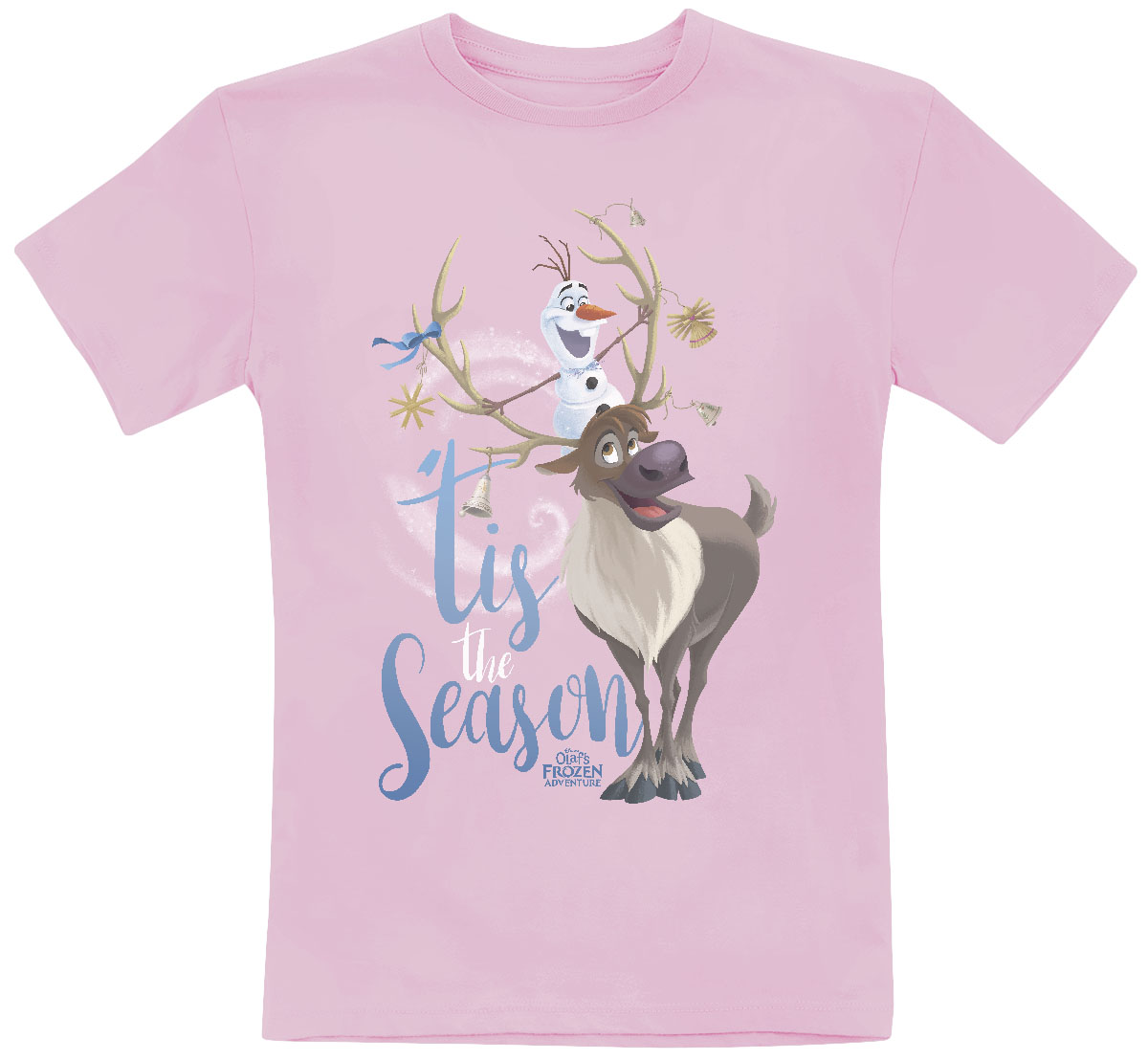 Disney - La Reine des neiges - Olaf & Sven Olaf Season - Enfant T-shirt - Rose - Devant