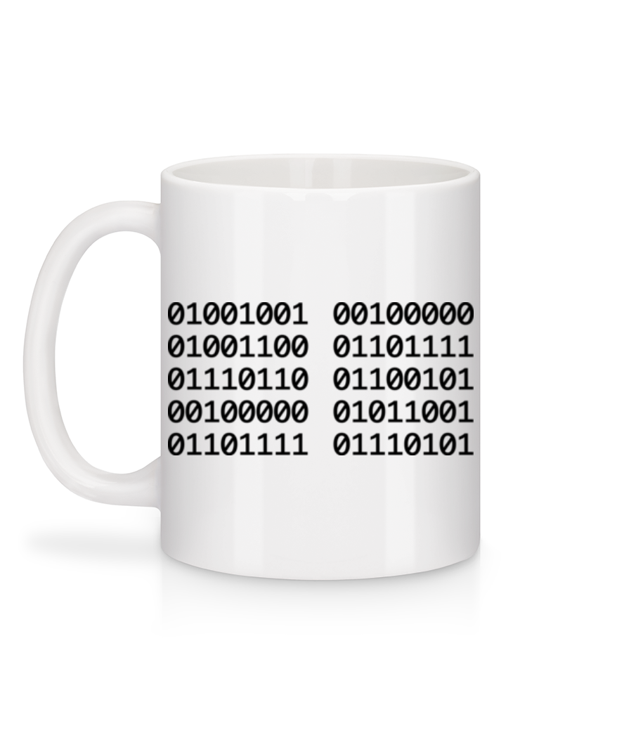 Aperçu: I Love You Code - Mug en céramique blanc - Blanc - Derrière