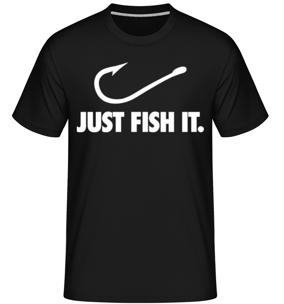 Aperçu: Just Fish It -  T-Shirt Shirtinator homme - Noir - Devant