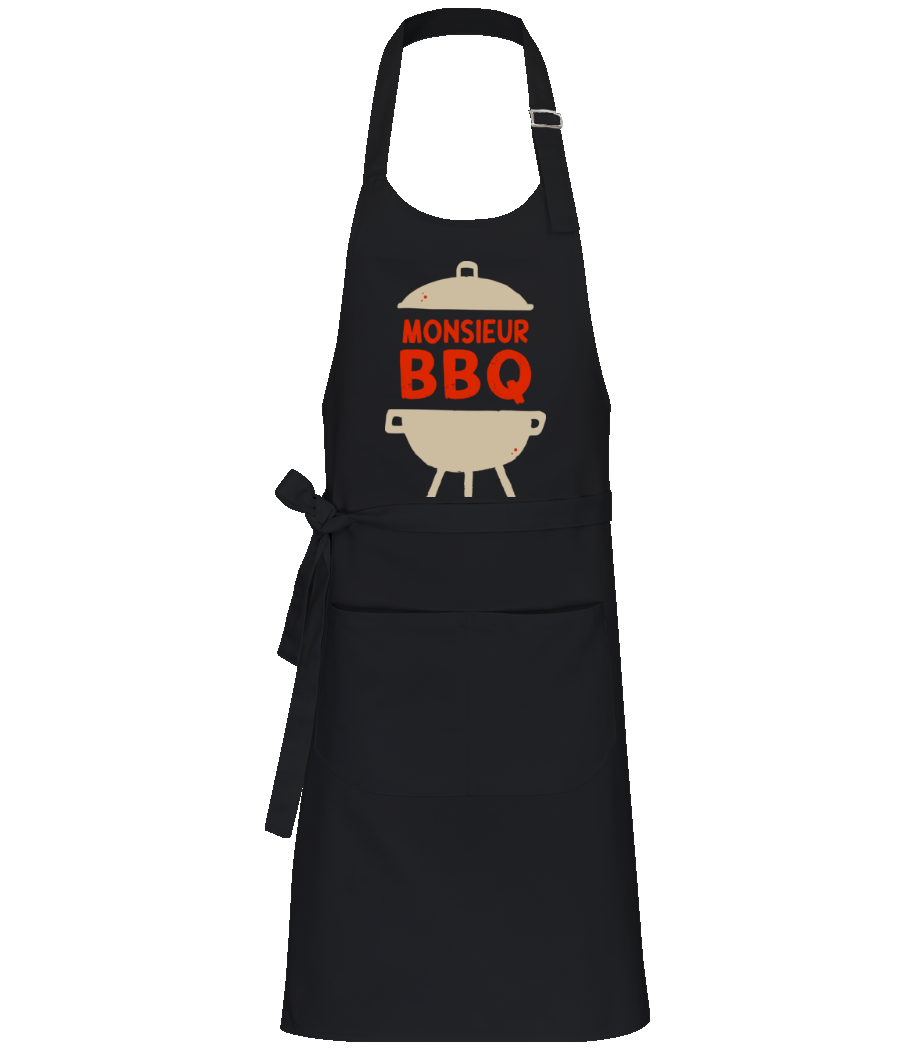 Monsieur BBQ - Tablier professionnel - Noir - Devant
