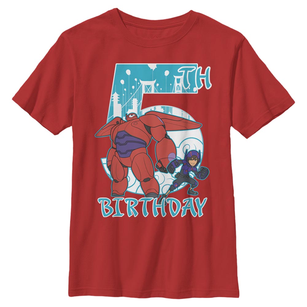 Disney - Les Nouveaux Héros - Baymax & Hiro Baymax 5 Years - Birthday - Enfant T-shirt