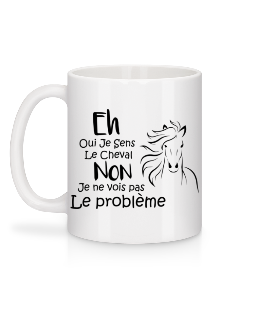 Aperçu: Oui Je Sens Le Cheval - Mug en céramique blanc - Blanc - Derrière