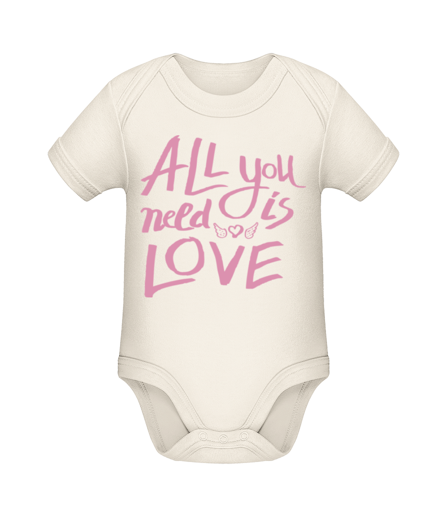 Aperçu: All You Need Is Love - Body manches courtes bio - Crème - Devant