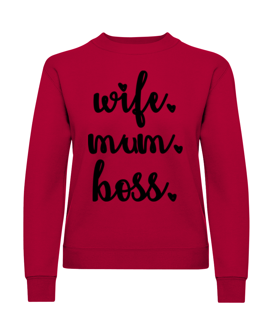 Motif Wife Mum Boss · Sweatshirt Femme
