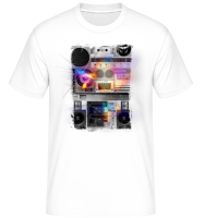 Ghettoblaster -  Shirtinator Men's T-Shirt - White - Front Ghettoblaster -  Shirtinator Men's T-Shirt - White - Front