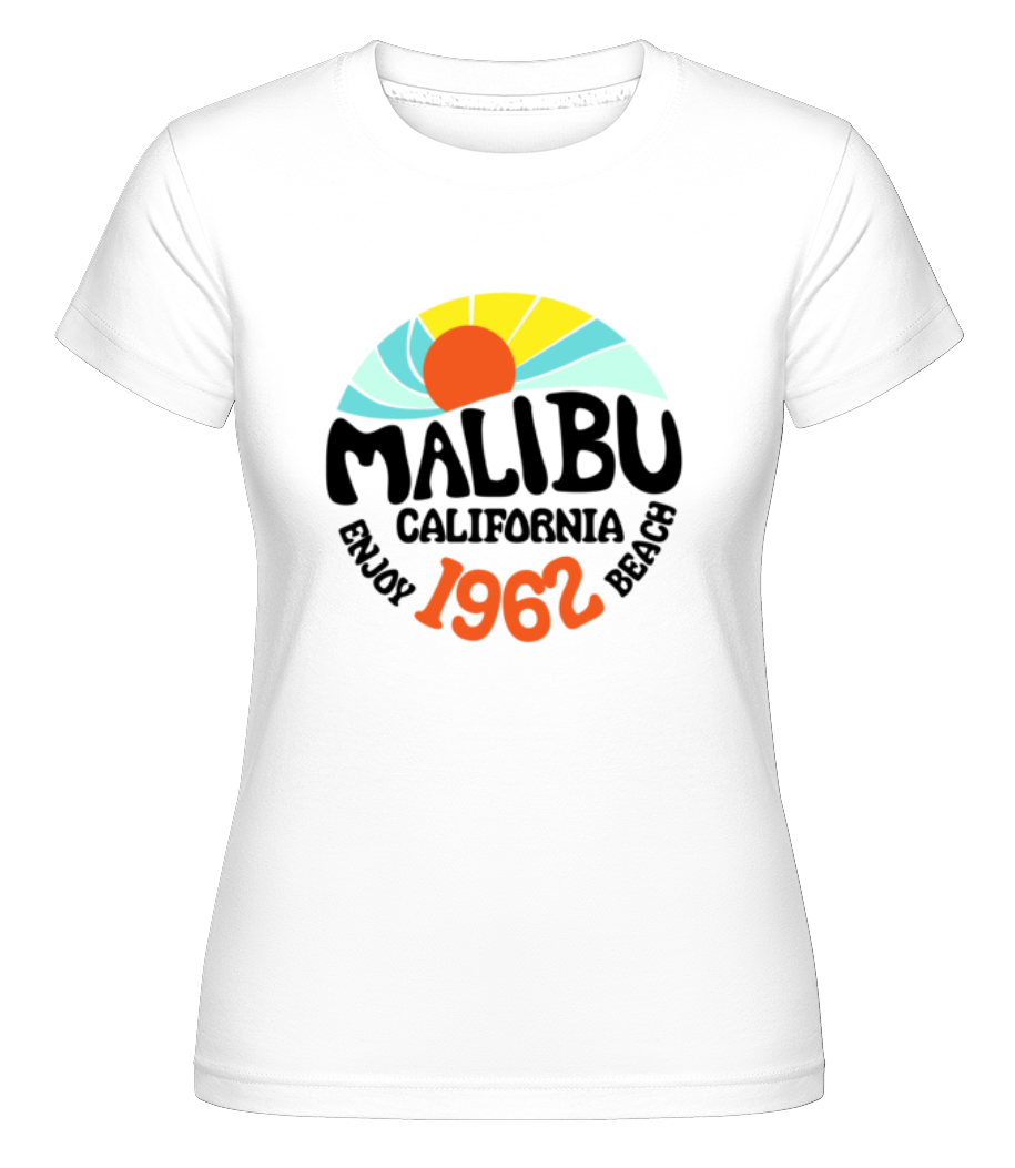 Aperçu: Malibu California -  T-shirt Shirtinator femme - Blanc - Devant