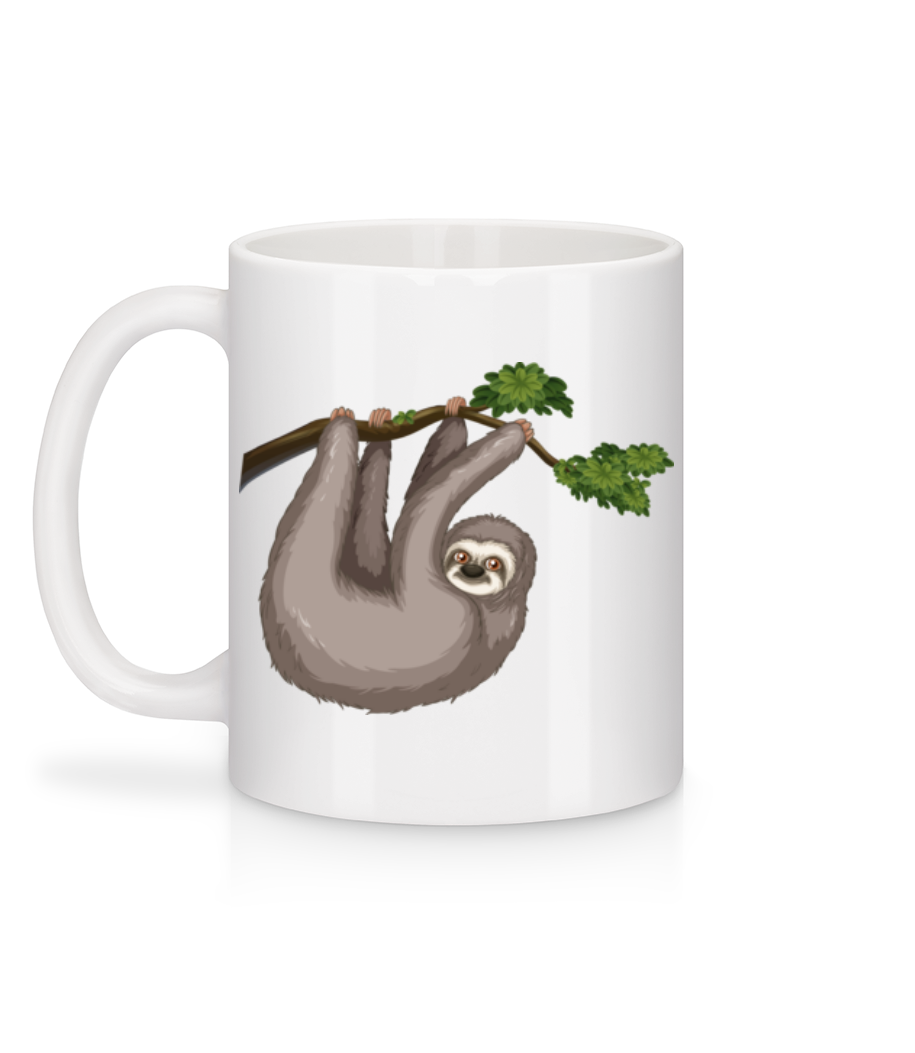 Aperçu: Indolence Se Bloque Sur La Branche - Mug en céramique blanc - Blanc - Derrière