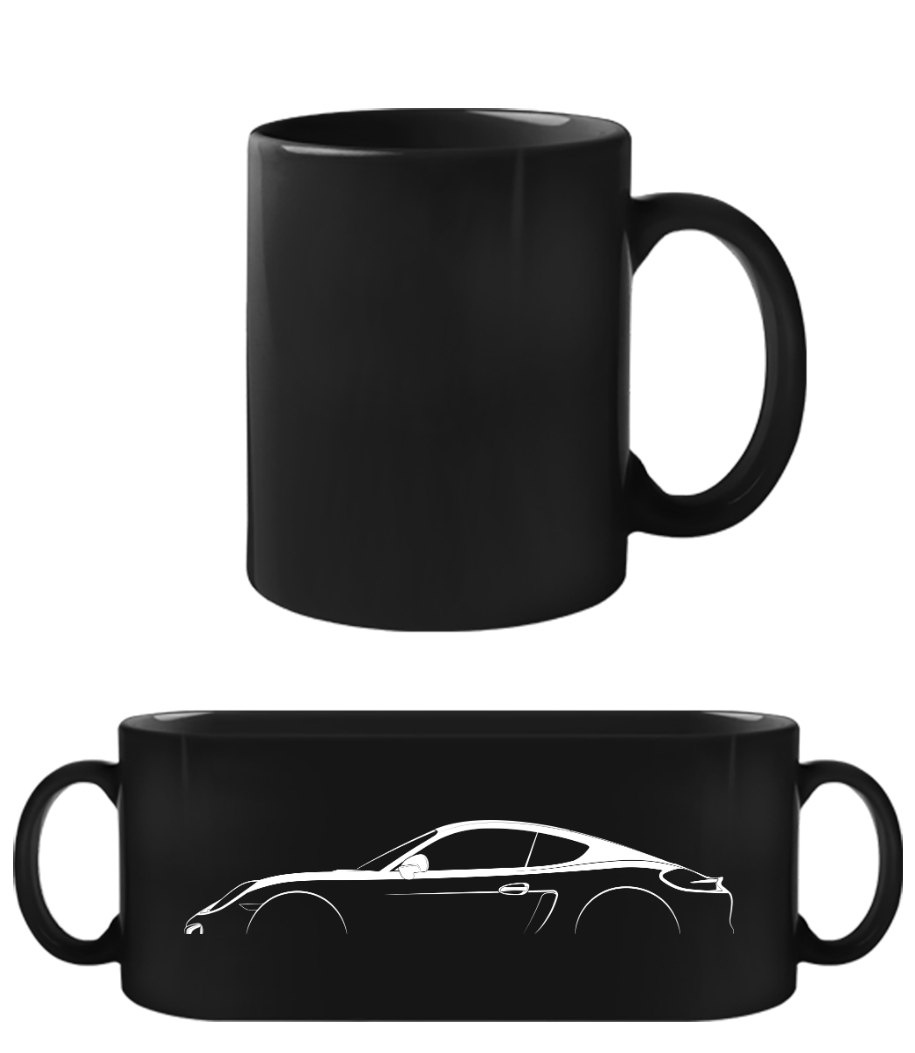 'Porsche Cayman 981' Silhouette  · Tasse Noire