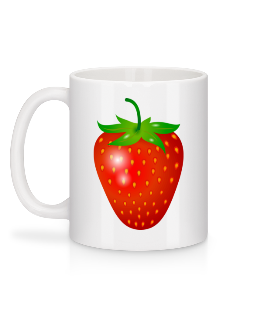 Fraise - Mug en céramique blanc - Blanc - Derrière