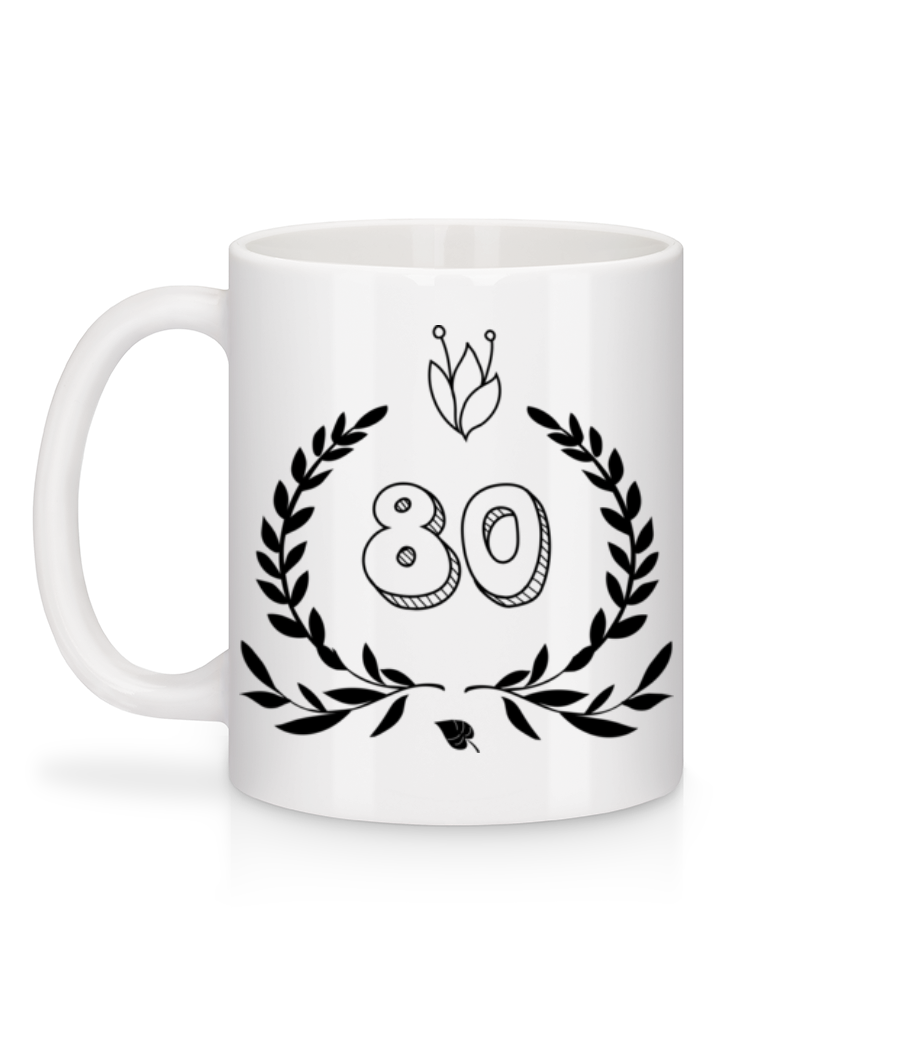Aperçu: Anniversaire Des Années 80 - Mug en céramique blanc - Blanc - Derrière
