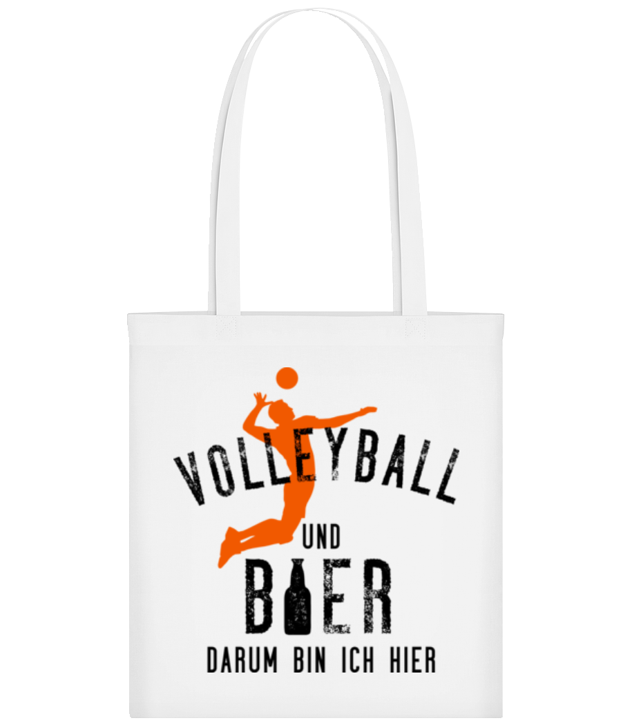 Volleyball Und Bier - Stofftasche - Weiß - Vorne