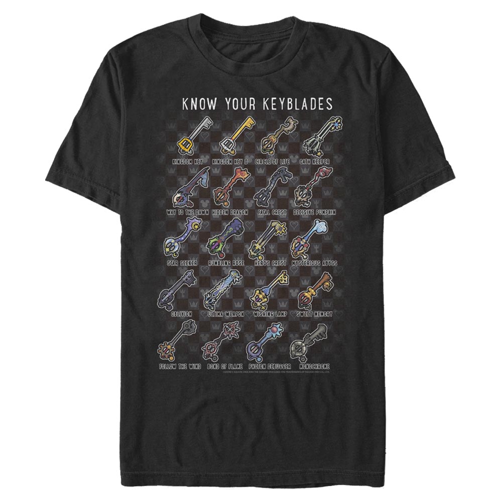 Aperçu: Disney - Kingdom Hearts - Keyblade Chart - Homme T-shirt - Noir - Devant