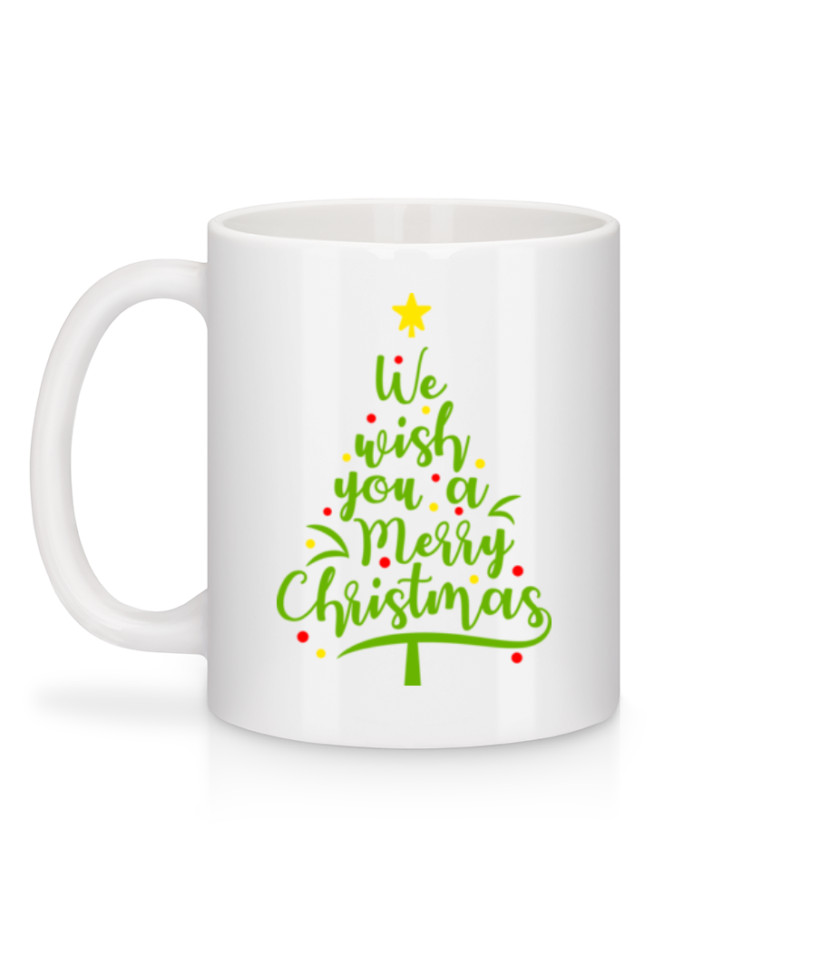 Aperçu: We Wish You A Merry Christmas - Mug en céramique blanc - Blanc - Derrière