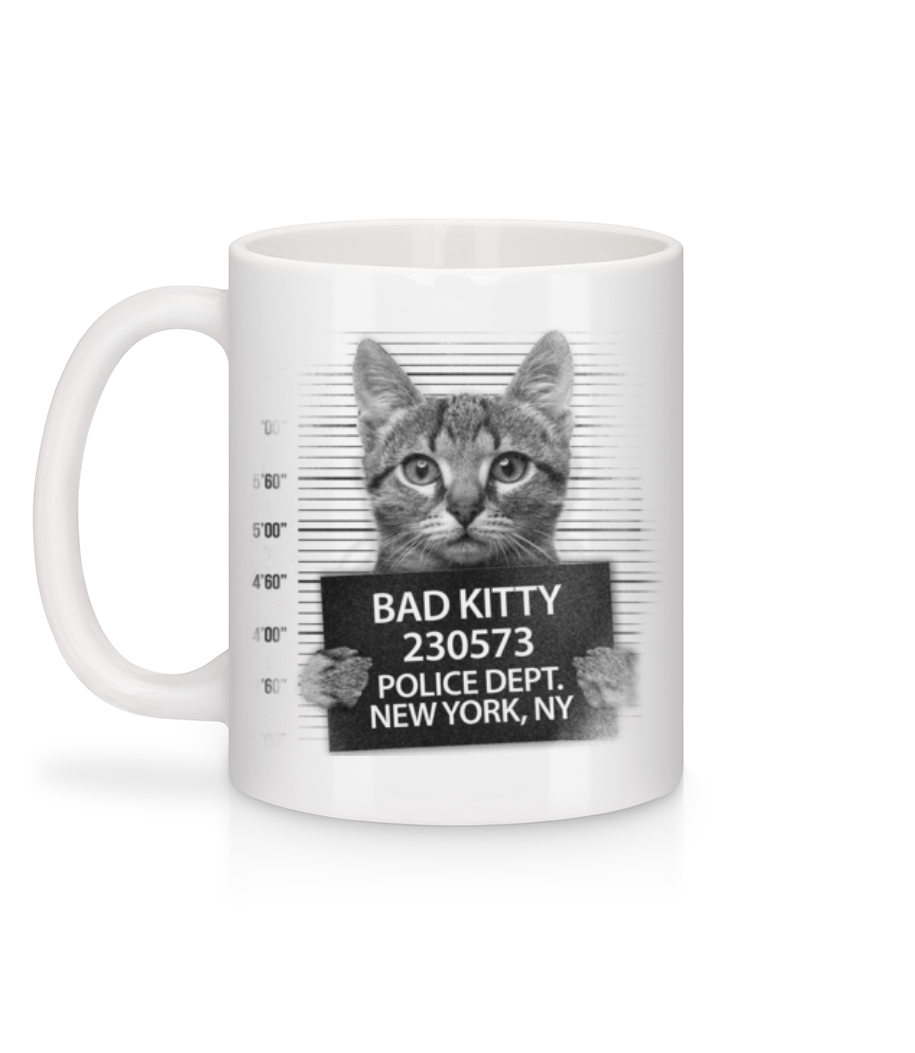 Aperçu: Chat Criminel - Mug en céramique blanc - Blanc - Derrière