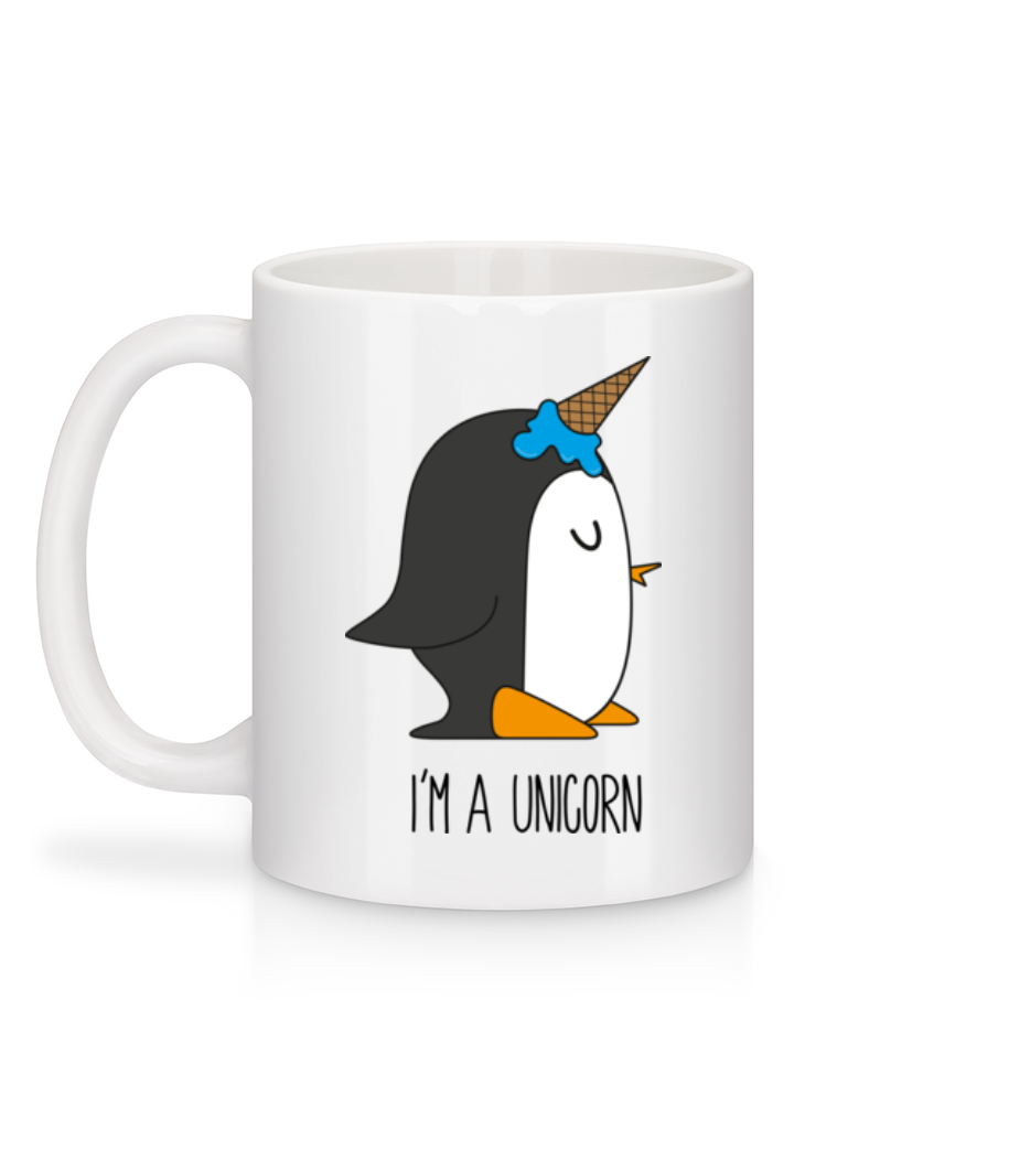 Aperçu: I'm A Unicorn Penguin - Mug en céramique blanc - Blanc - Derrière