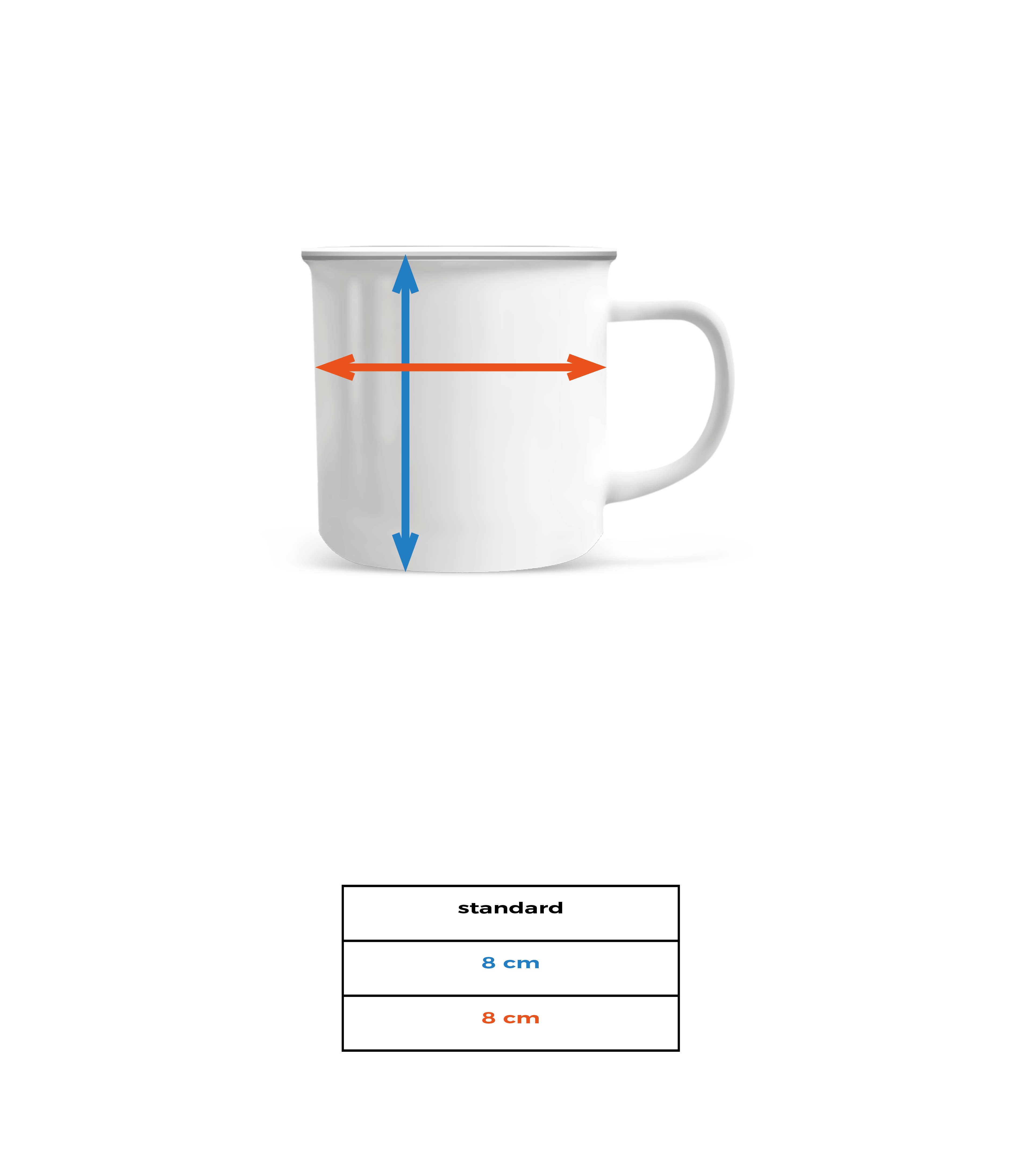 Aperçu: I'd Rather Be In Bed - Tasse Émaillée - Tableau des tailles