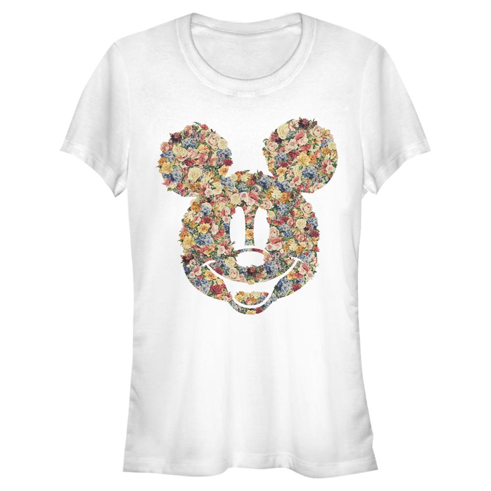 Disney Classics - Mickey Mouse - Mickey Floral - Femme T-shirt - Blanc - Devant