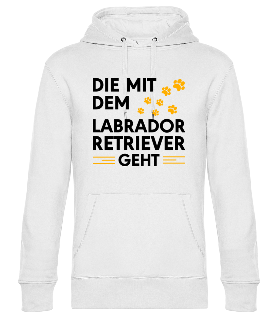 Vorschau: Frauchen Vom Labrador Retriever - Unisex Premium Hoodie - Weiß - Vorne