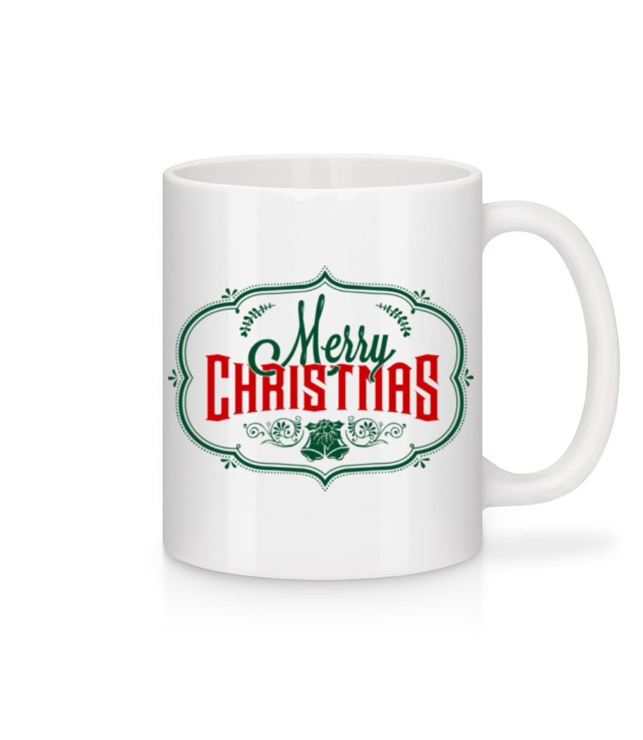 Merry Christmas Deer Label · Mug en céramique blanc