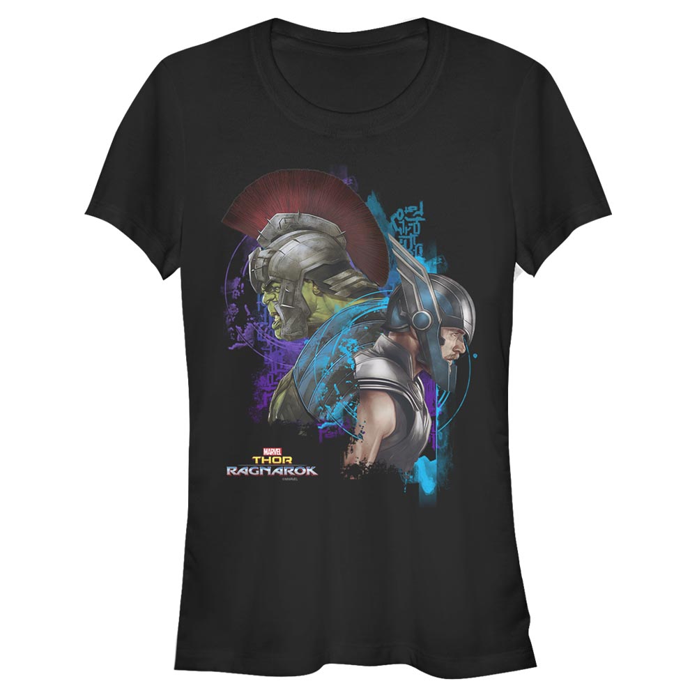 Marvel - Thor Ragnarok - Hulk & Thor Warriors - Femme T-shirt - Noir - Devant