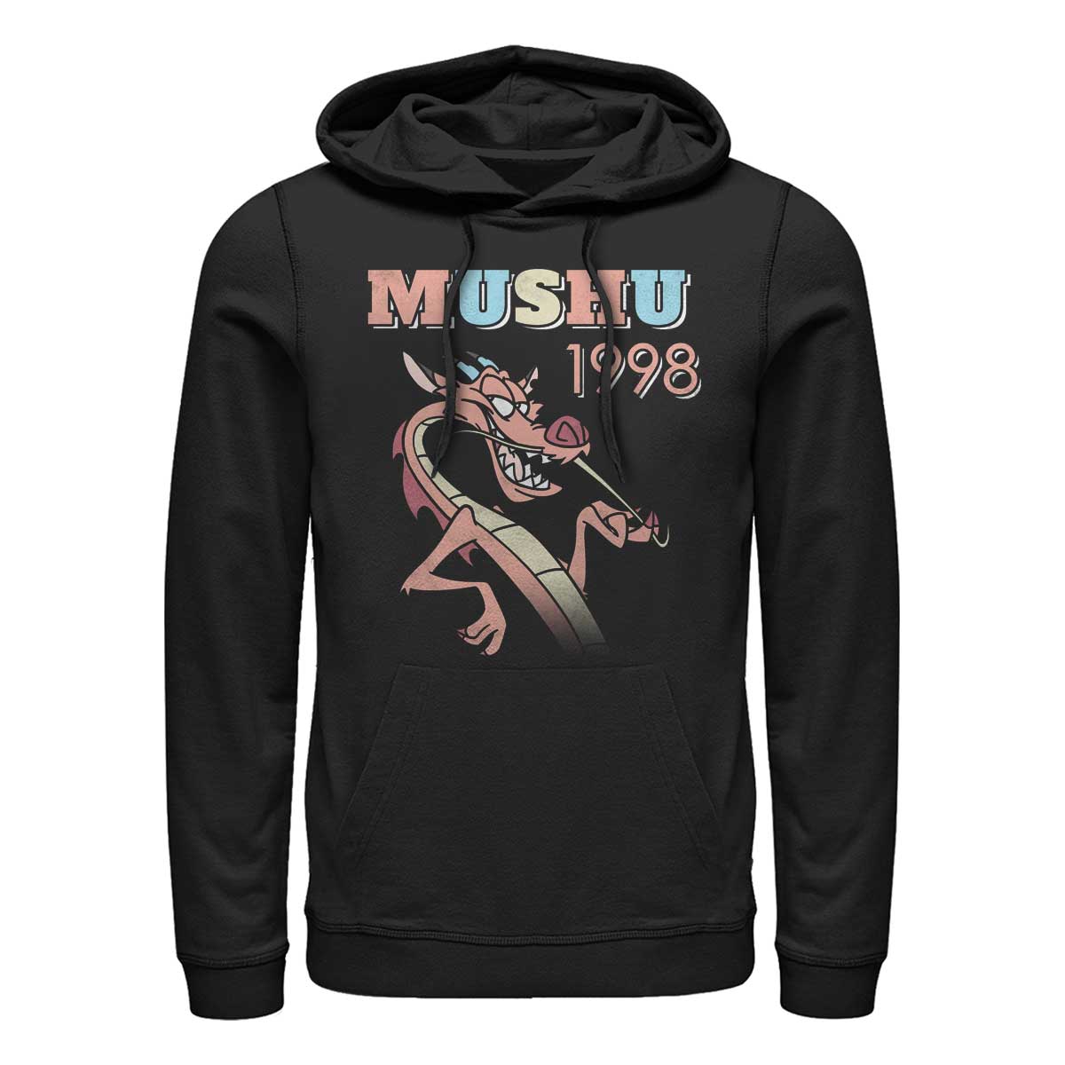 Disney - Mulan - Mushu 90s - Unisex Sweat à capuche - Noir - Devant