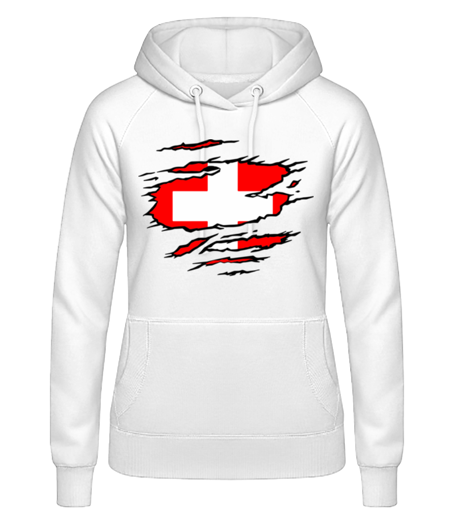Drapeau déchiré Suisse · Sweat à capuche basique pour femme