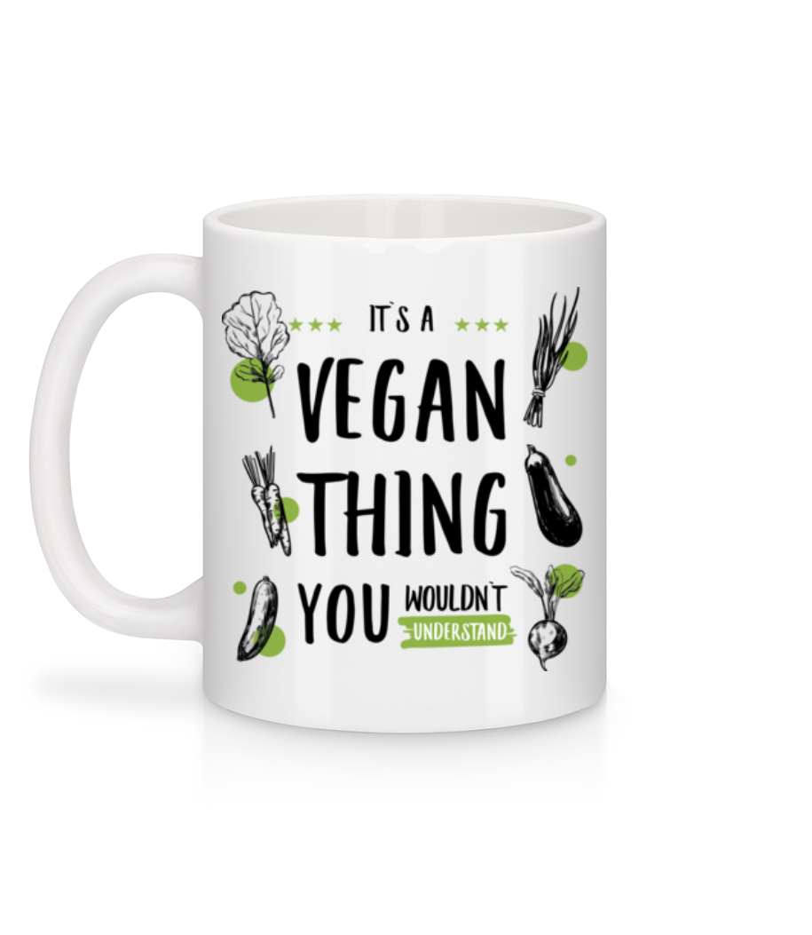 Aperçu: It's A Vegan Thing - Mug en céramique blanc - Blanc - Derrière