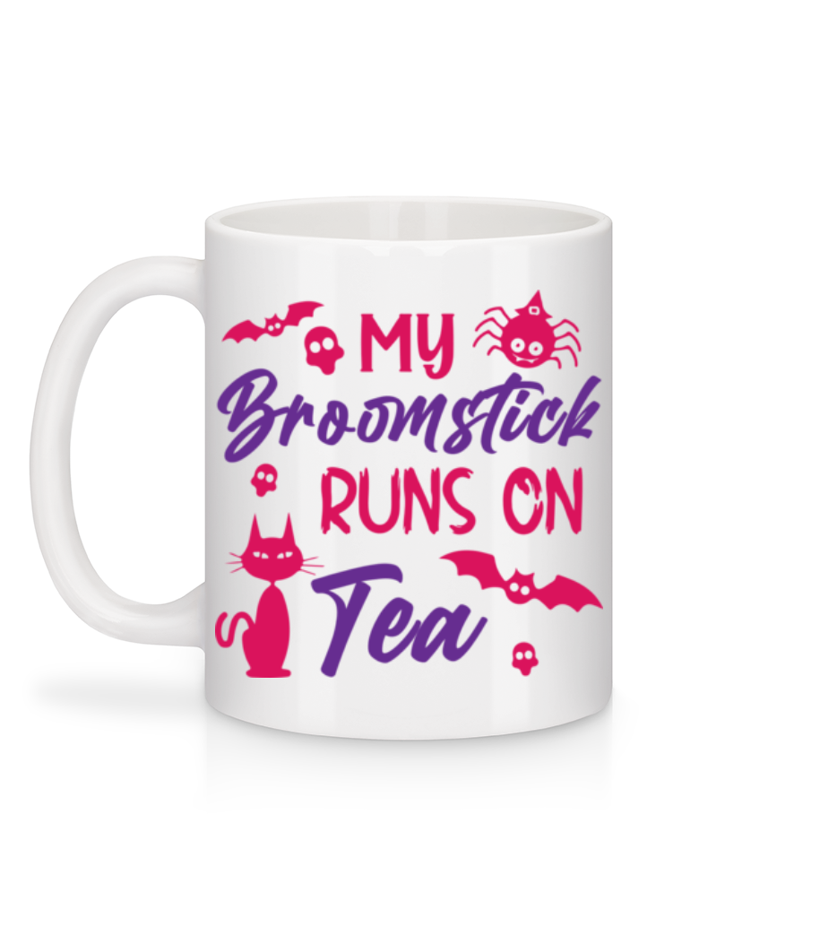 Aperçu: My Broomstick Runs On Tea - Mug en céramique blanc - Blanc - Derrière