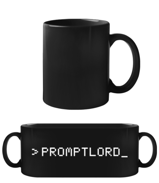 Promptlord - Tasse Noire - Noir - Devant