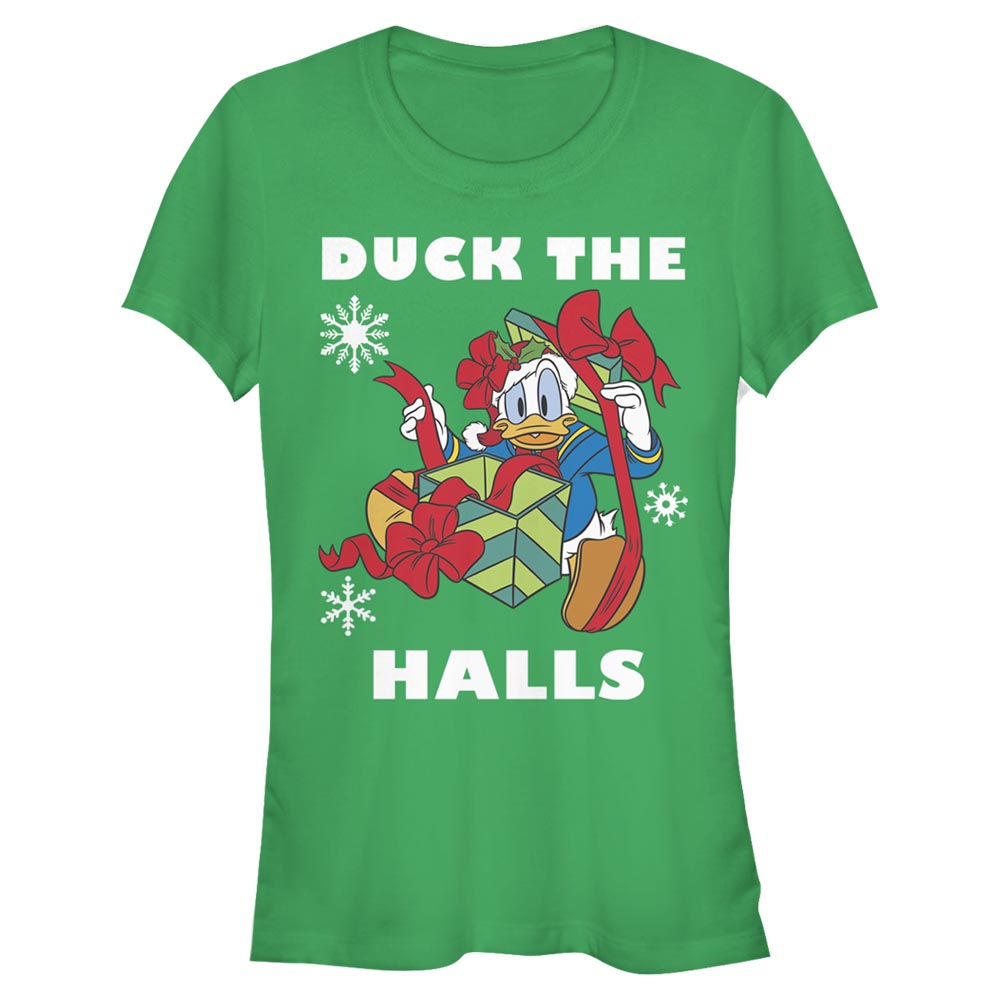 Aperçu: Disney Classics - Mickey Mouse - Donald Duck Holiday Duck - Christmas - Femme T-shirt - Vert irlandais - Devant