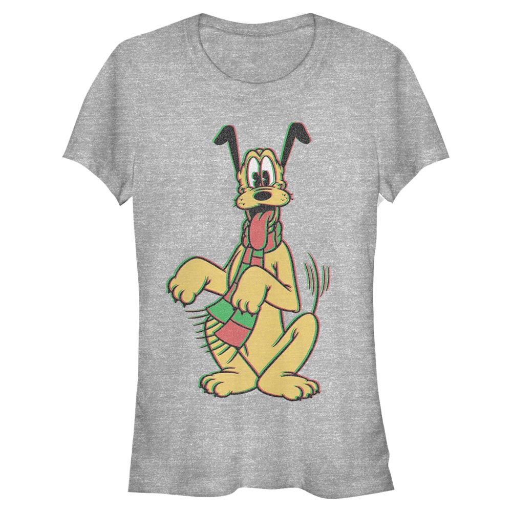 Disney Classics - Mickey Mouse - Pluto Holiday Colors - Christmas - Femme T-shirt - Gris chiné - Devant